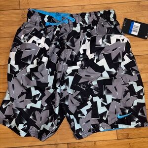 BNWT- boy’s NIKE Abstract Black and Gray Patterned Swim Shorts-sz. XL